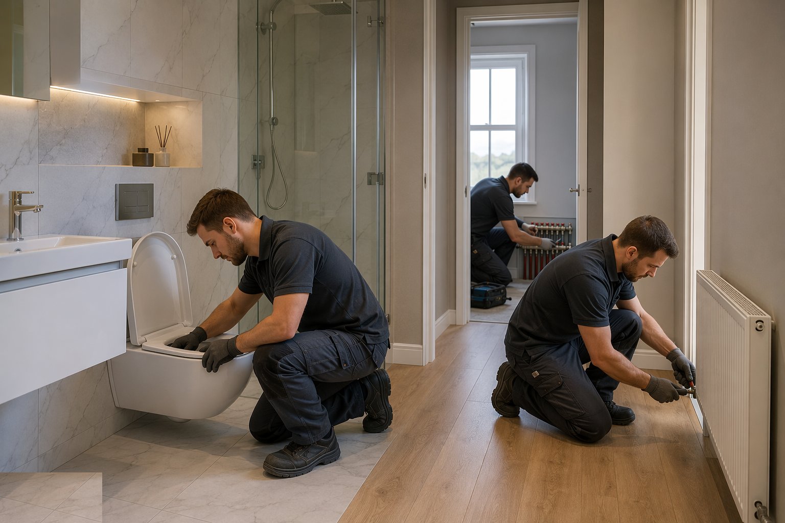 Fit sanitaryware, radiators and emitters — MEP Second Fix & Commissioning, step 1