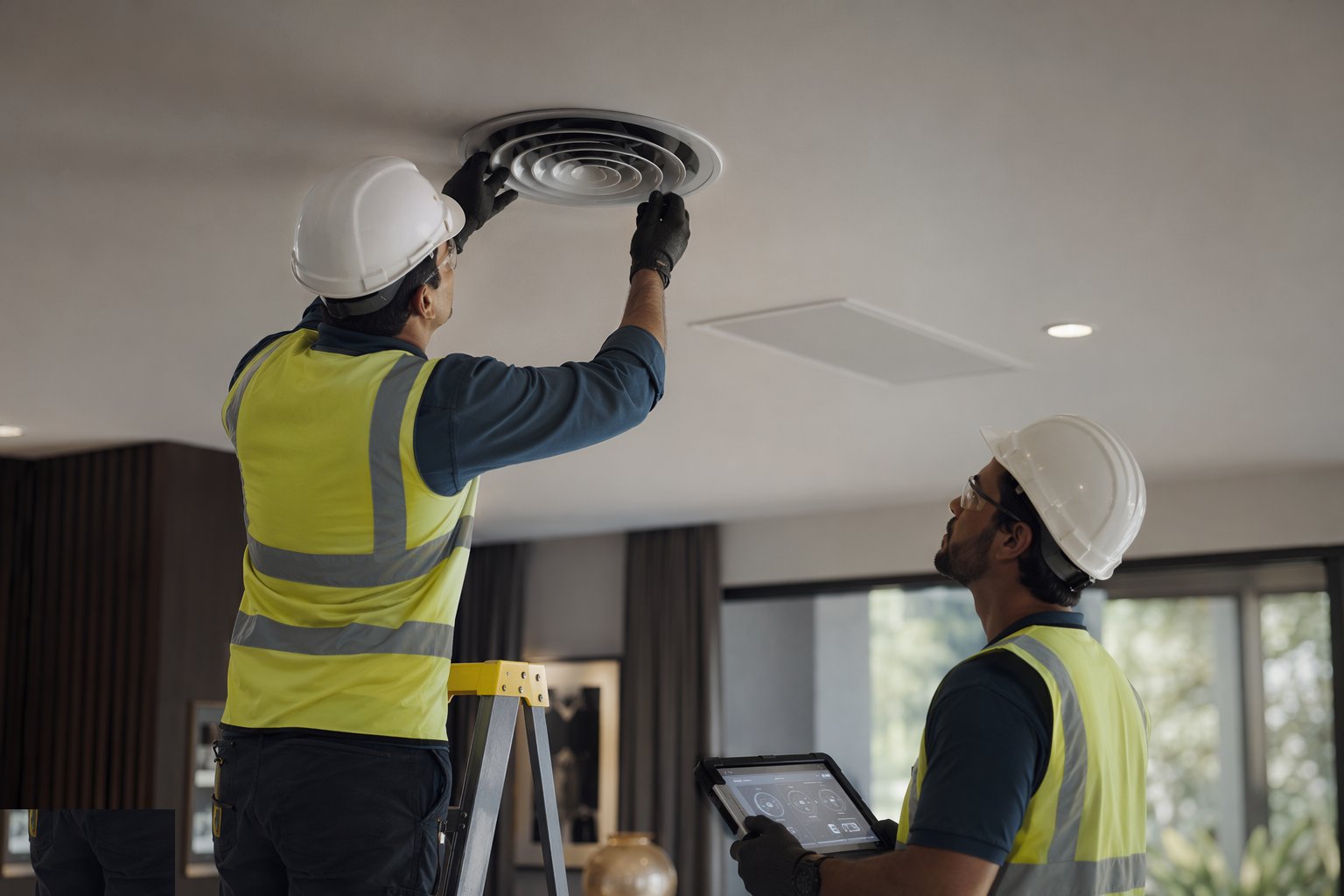 Install ventilation terminals and controls — MEP Second Fix & Commissioning, step 3