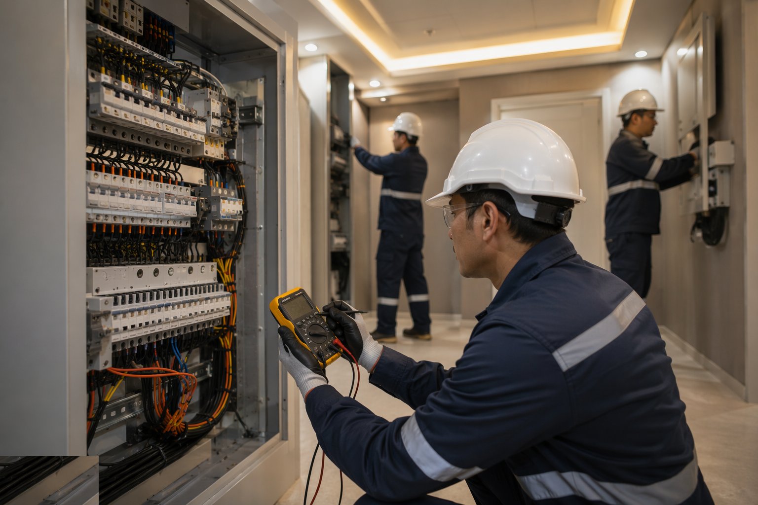 Test and certify the electrical installation — MEP Second Fix & Commissioning, step 4