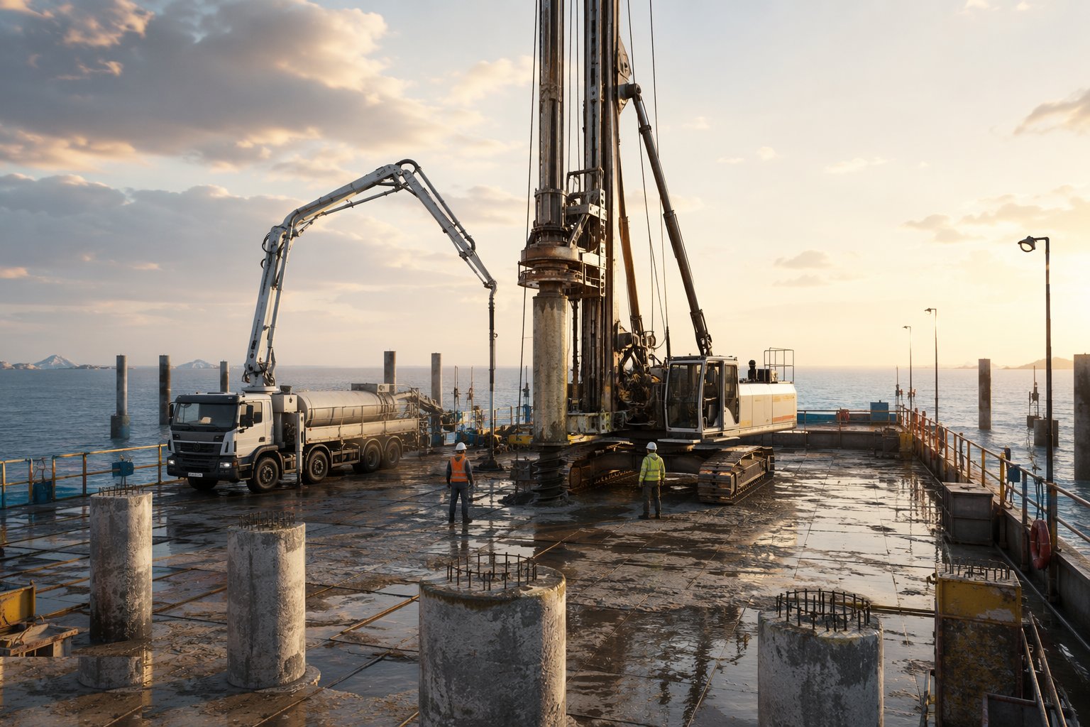 Rig set-up and position verification — Piling & Deep Foundations, step 3