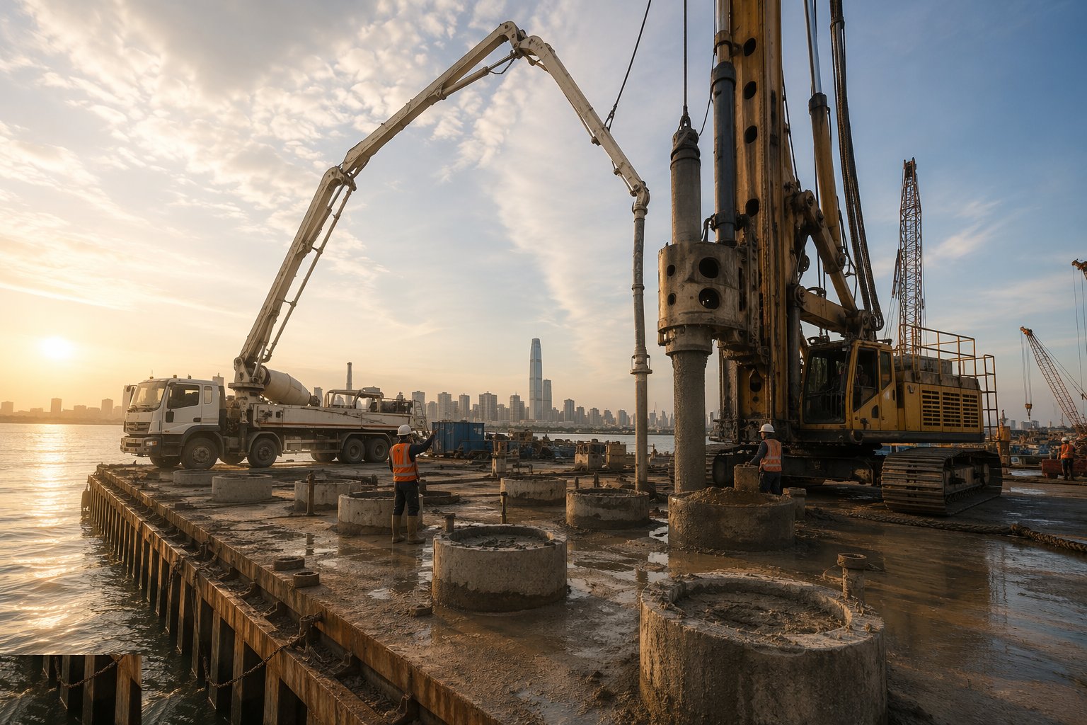 Concrete placement — pump or tremie — Piling & Deep Foundations, step 5