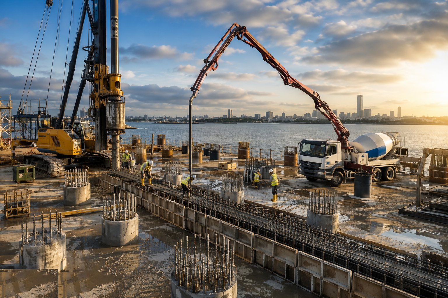 Crop, trim and construct pile caps and ground beams — Piling & Deep Foundations, step 9