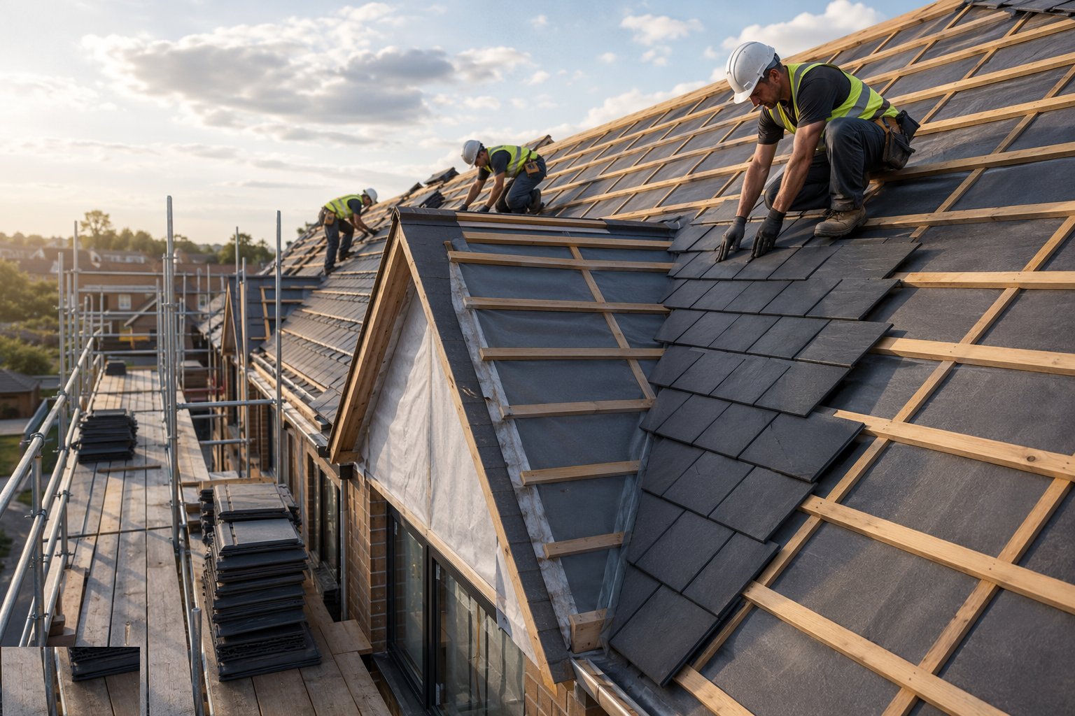 Set out and erect the structure — Roofing, step 1