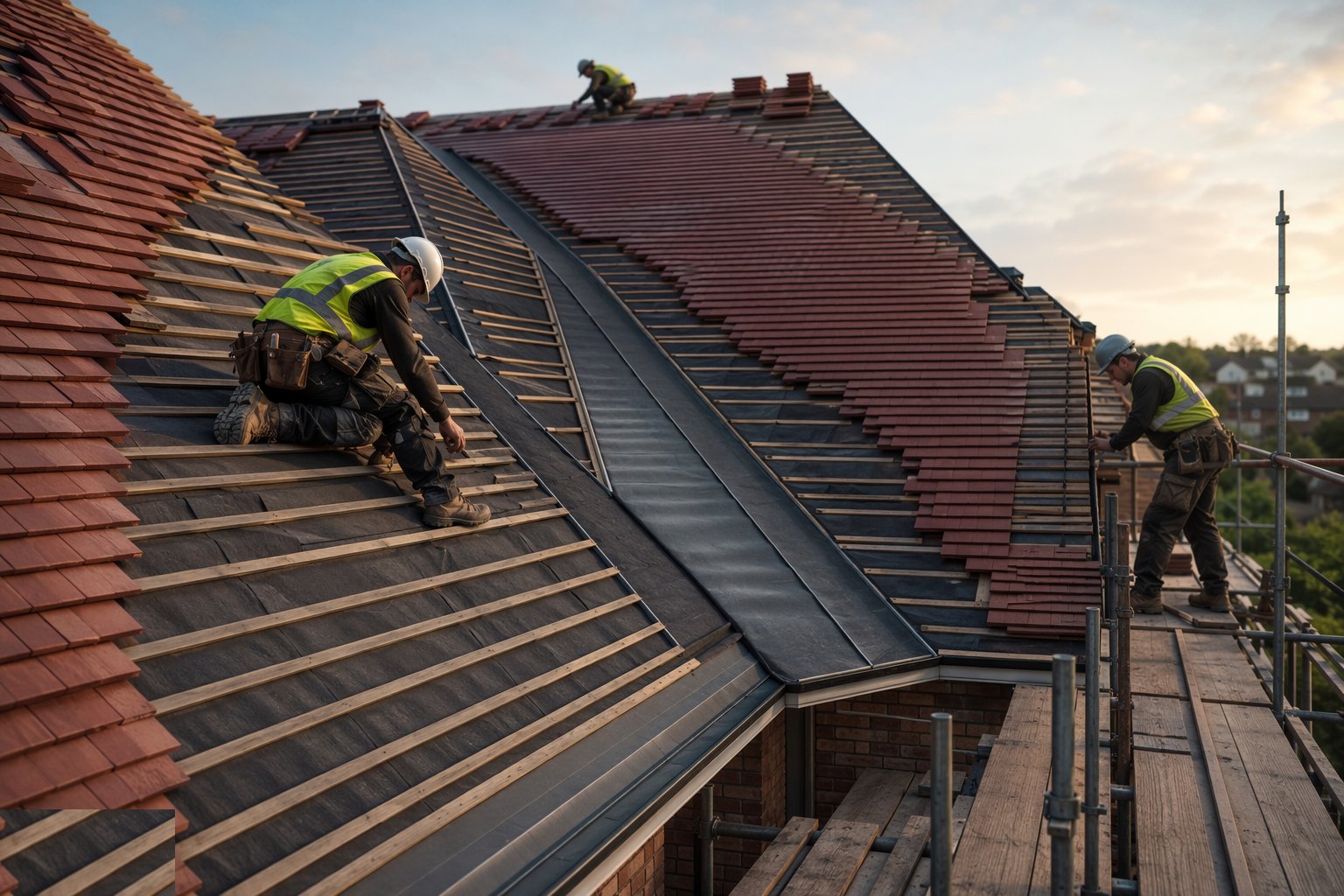 Form the falls and the drainage — Roofing, step 2