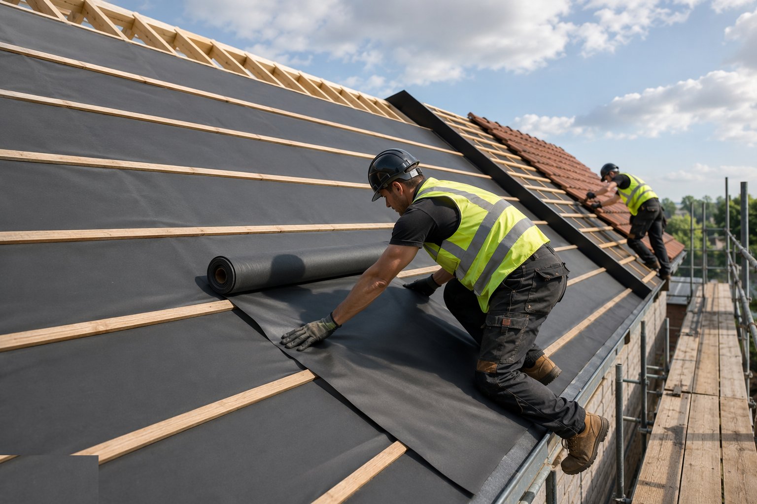 Install the underlay / vapour control layer — Roofing, step 3