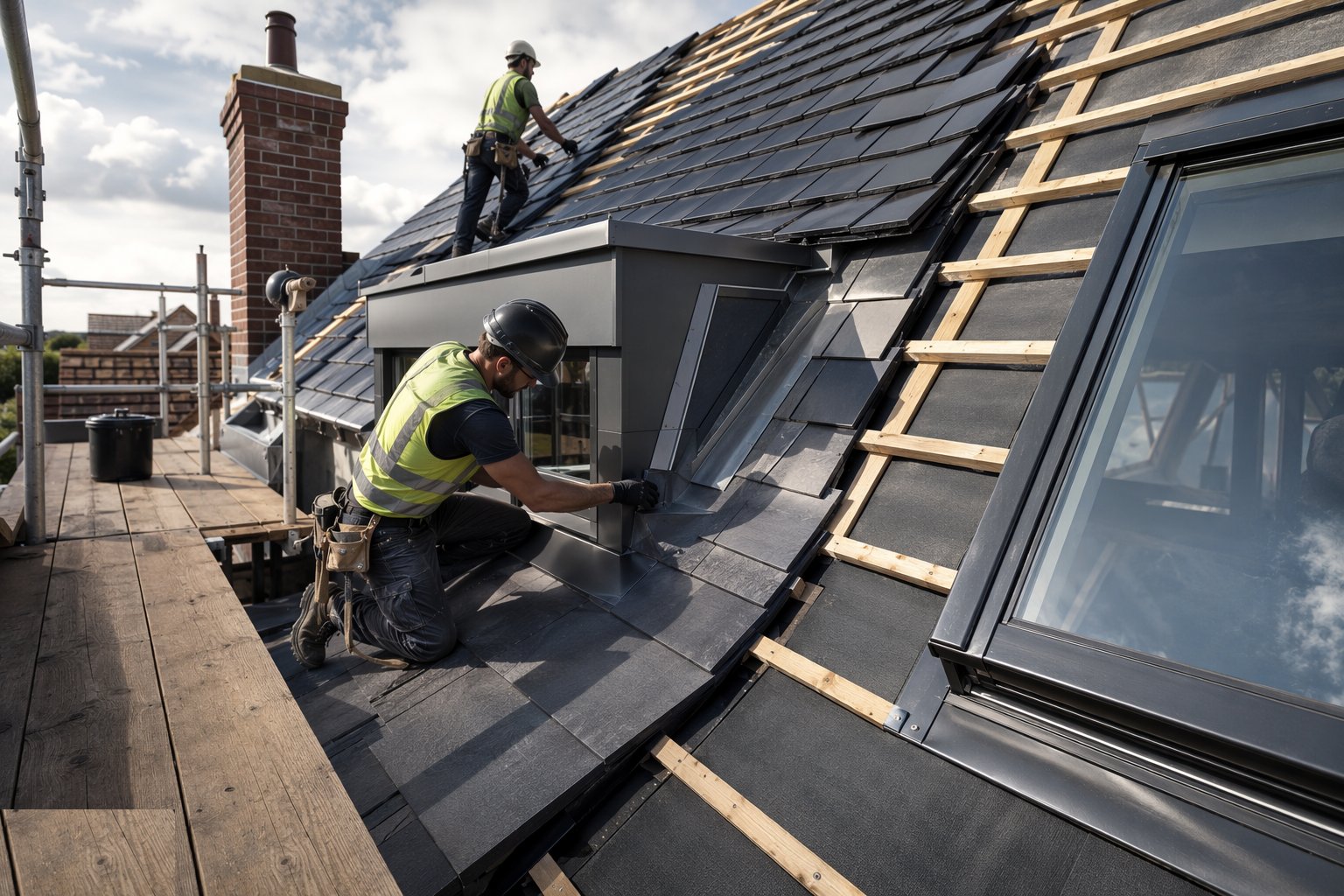 Detail the edges, abutments and penetrations — Roofing, step 6