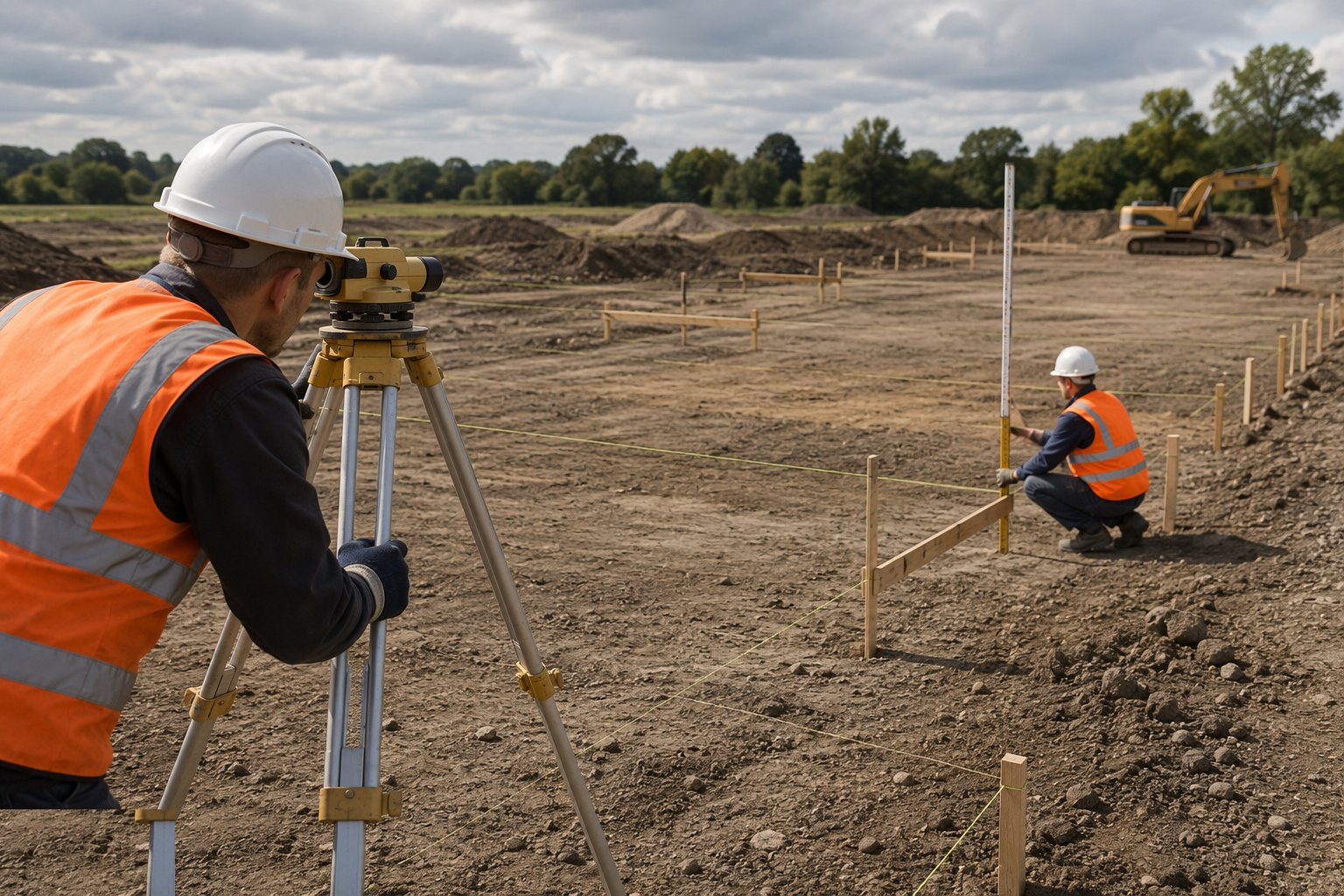 Transfer levels to the works — Setting Out & Survey Control, step 6