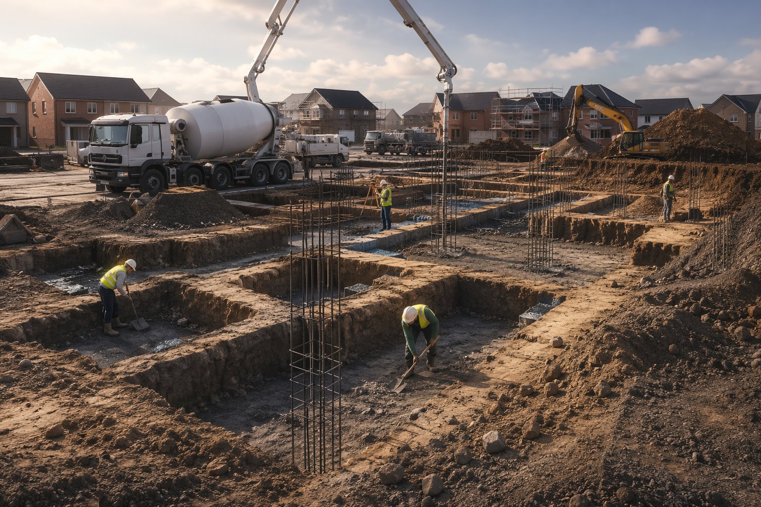 Excavate trenches or pads to line and level — Shallow Foundations, step 2