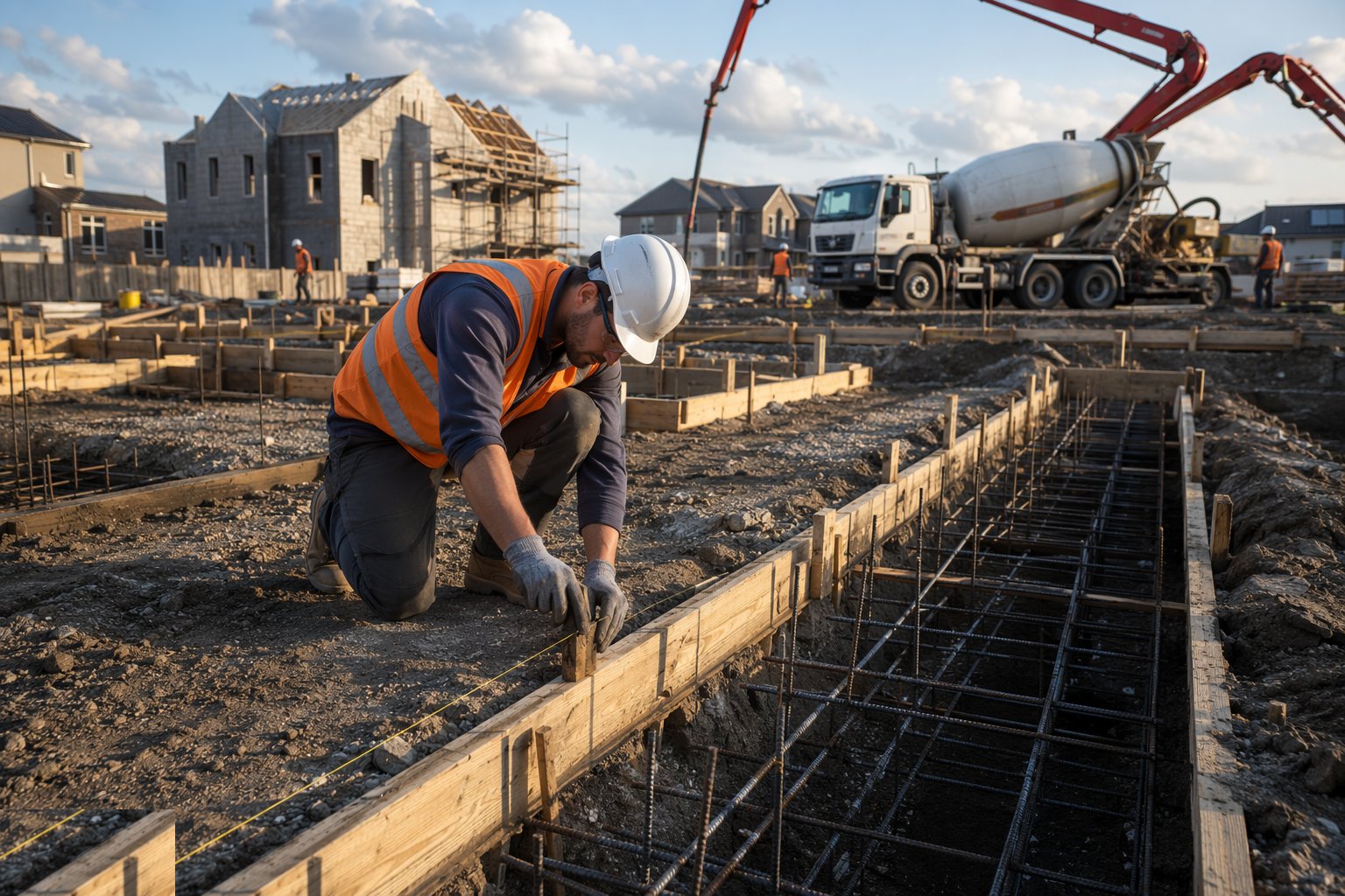 Set out and check formwork or trench edges — Shallow Foundations, step 5