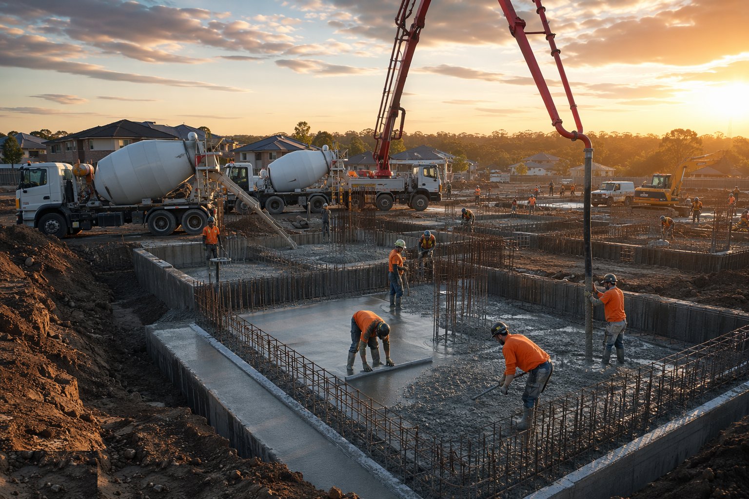 Place and compact the concrete — Shallow Foundations, step 6