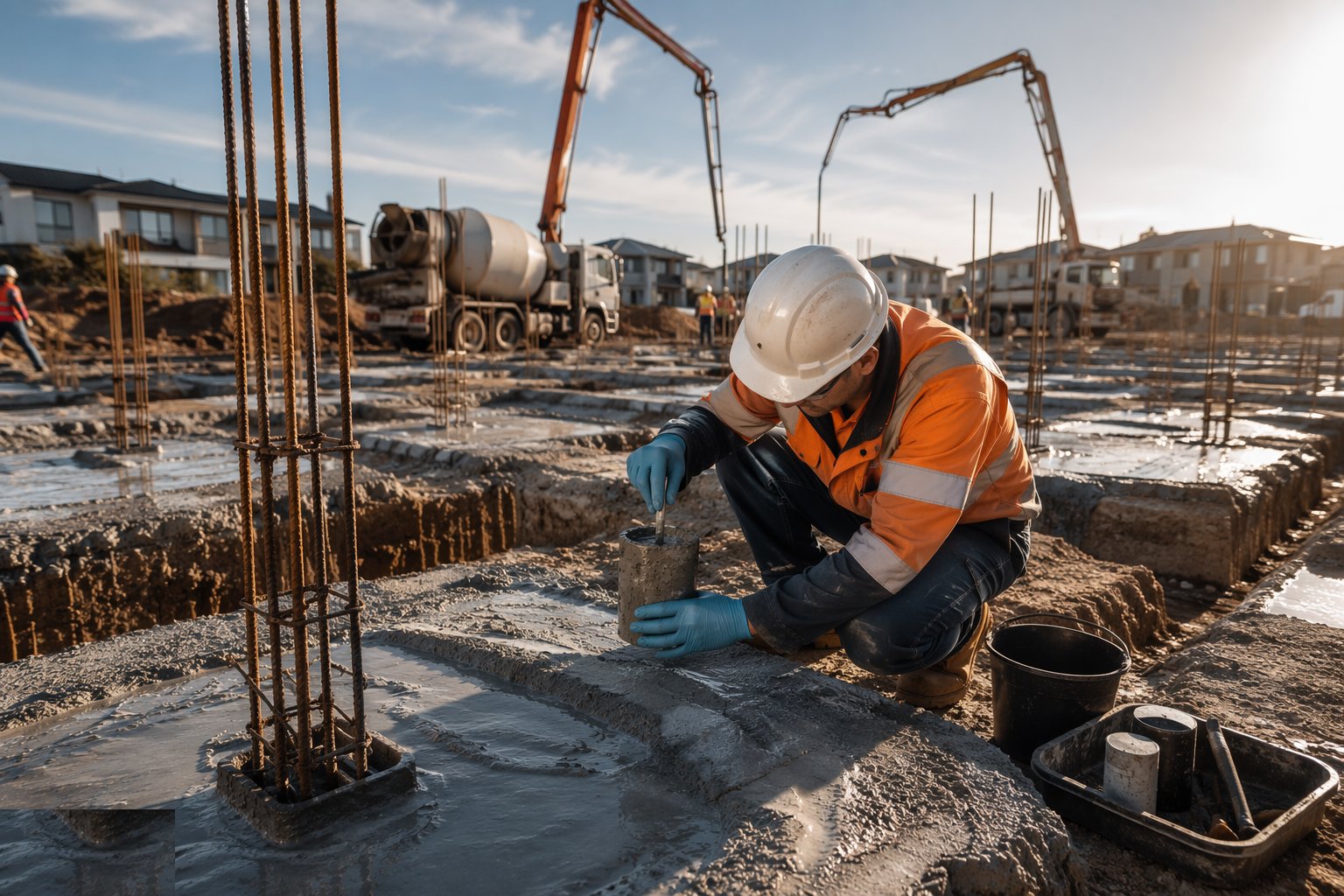 Cure, protect and sample — Shallow Foundations, step 7