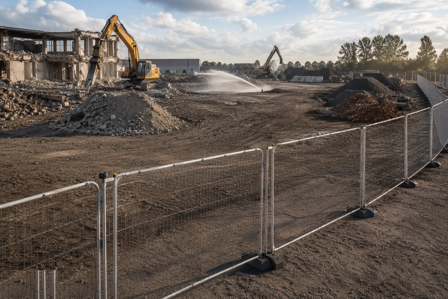 Erect protection and exclusion zones — Site Clearance & Demolition, step 4
