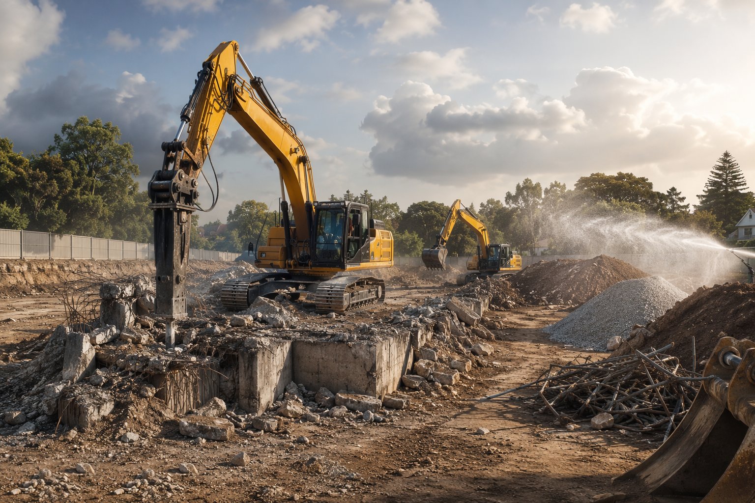 Remove foundations, slabs and below-ground obstructions — Site Clearance & Demolition, step 7