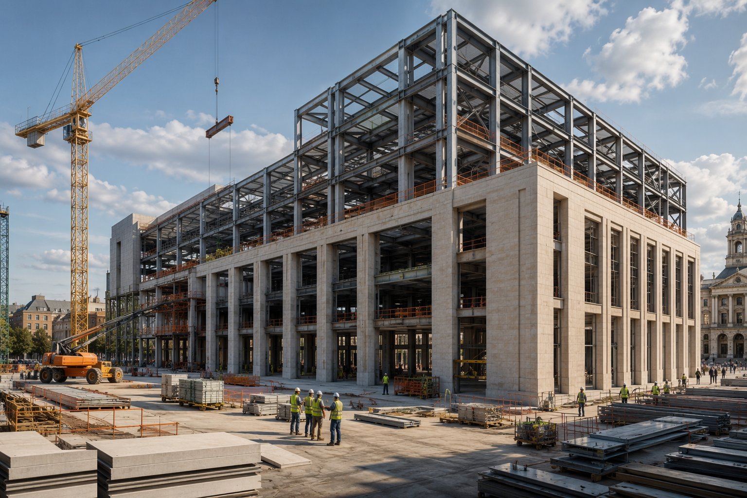 Build the frame and envelope for a sixty-year life — Civic & Government Building Construction, step 3