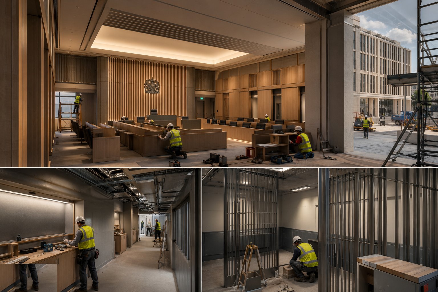 Fit out the specialist spaces: courtrooms, chambers and custody — Civic & Government Building Construction, step 4