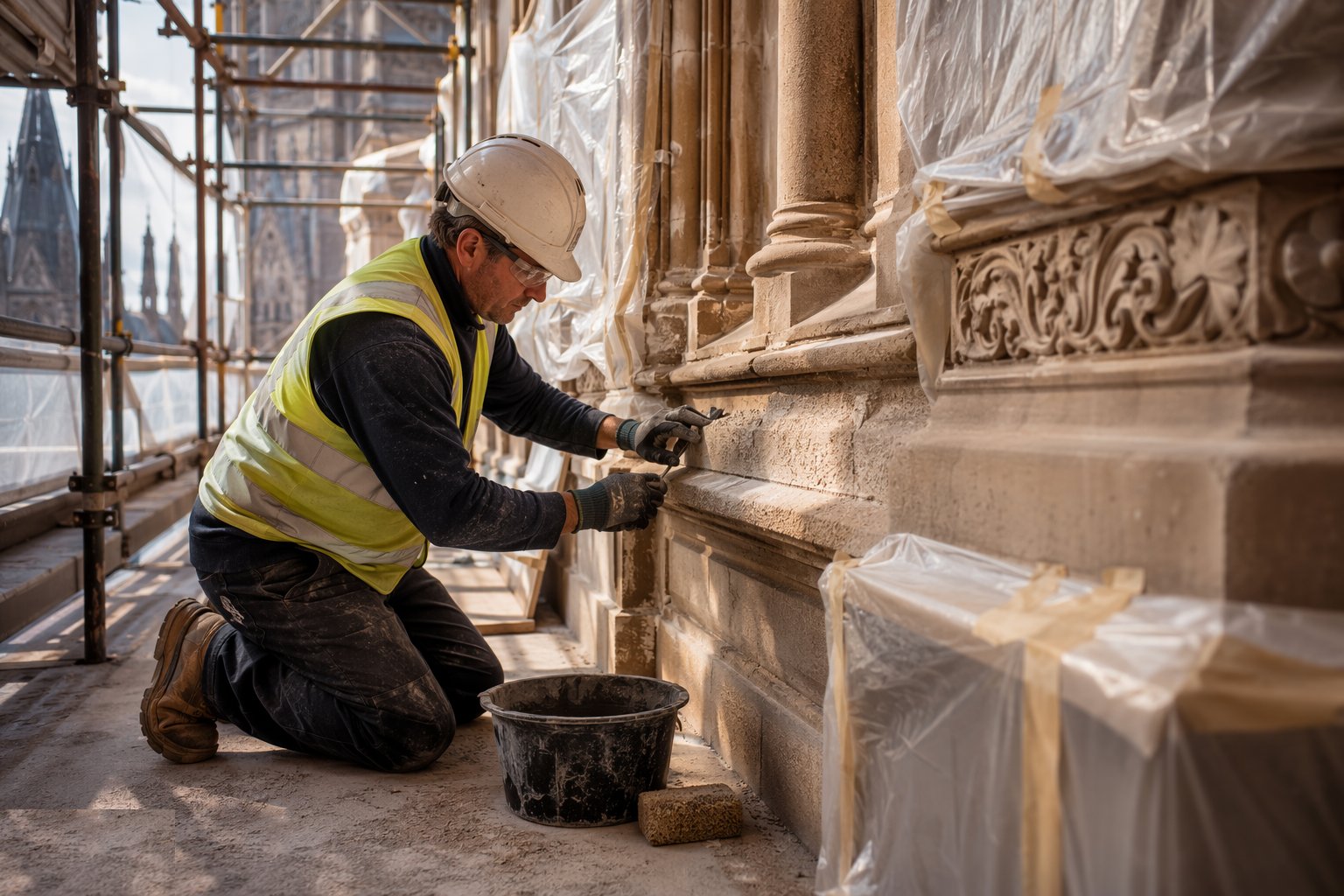 Repair like-for-like with proven materials — Working on Listed & Heritage Civic Buildings, step 5