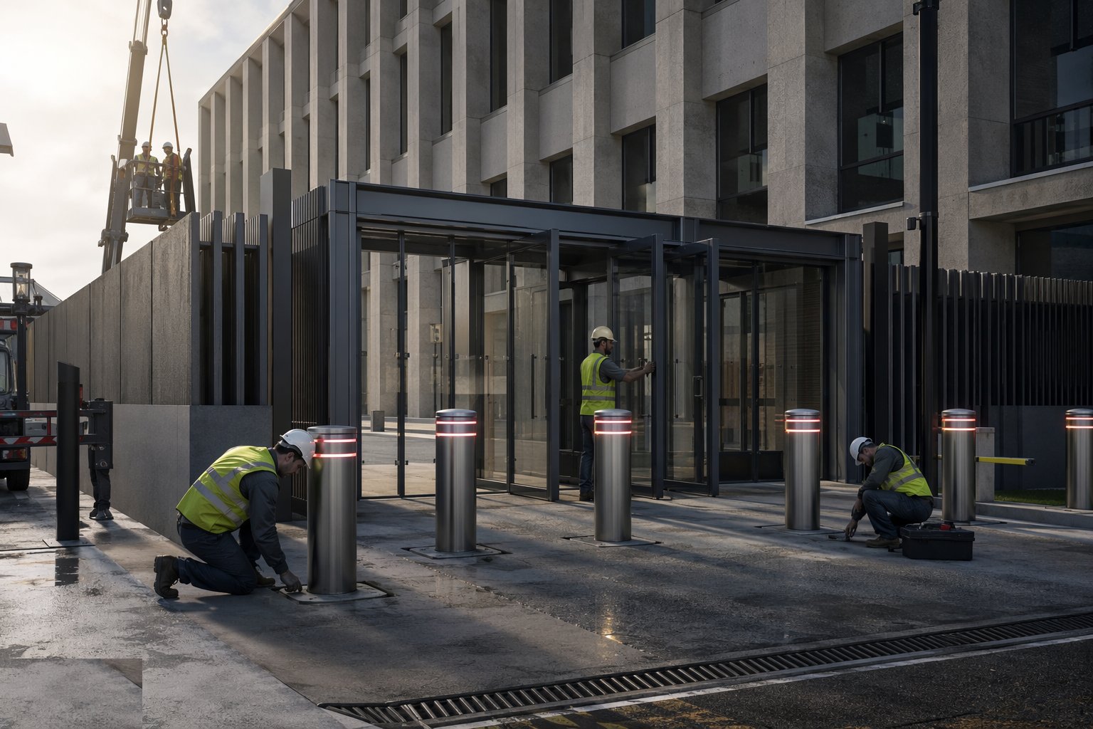 Install and commission the active barriers — Security Measures in Government Buildings, step 6