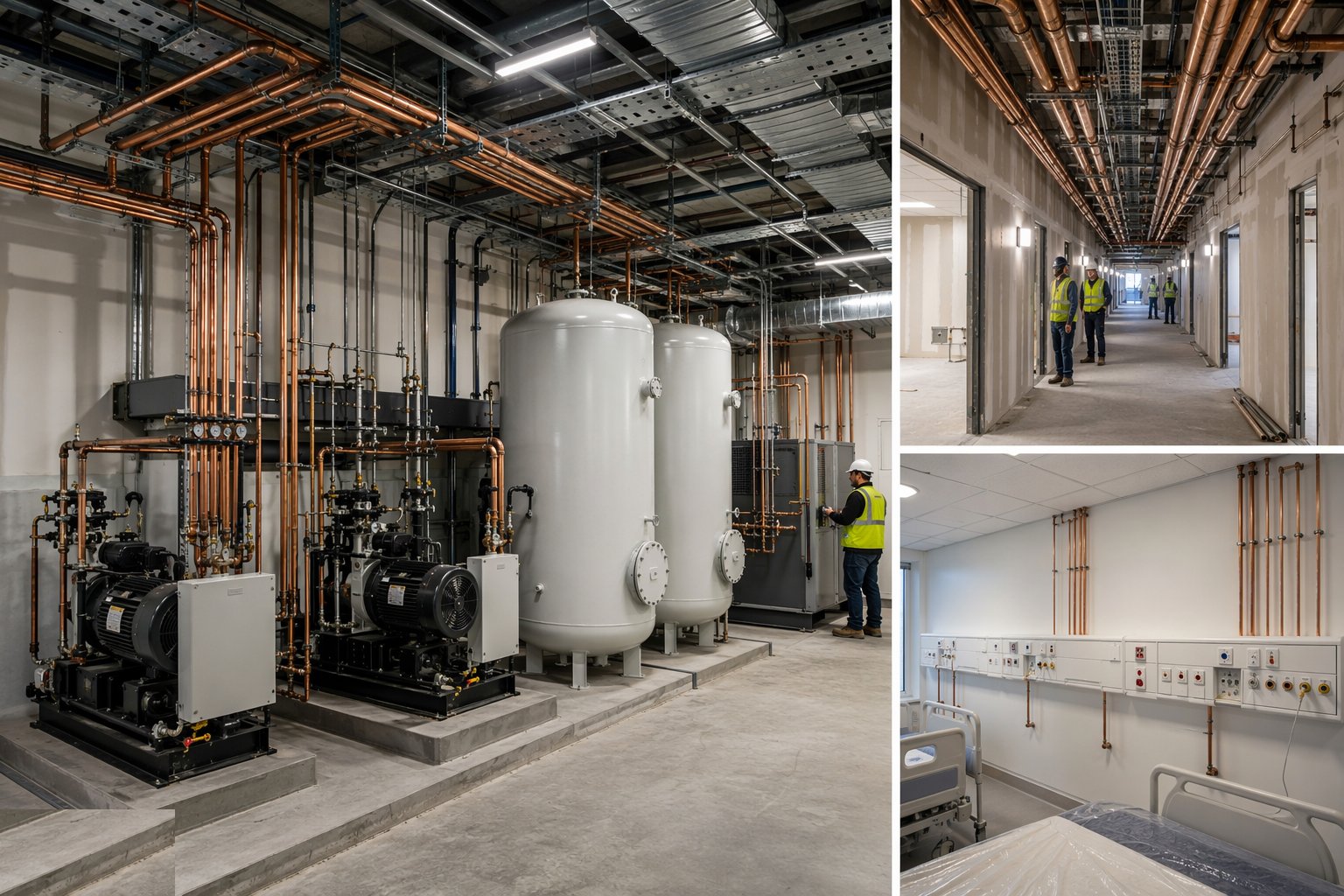 Install the central plant — Medical Gas Pipeline Systems (MGPS), step 4