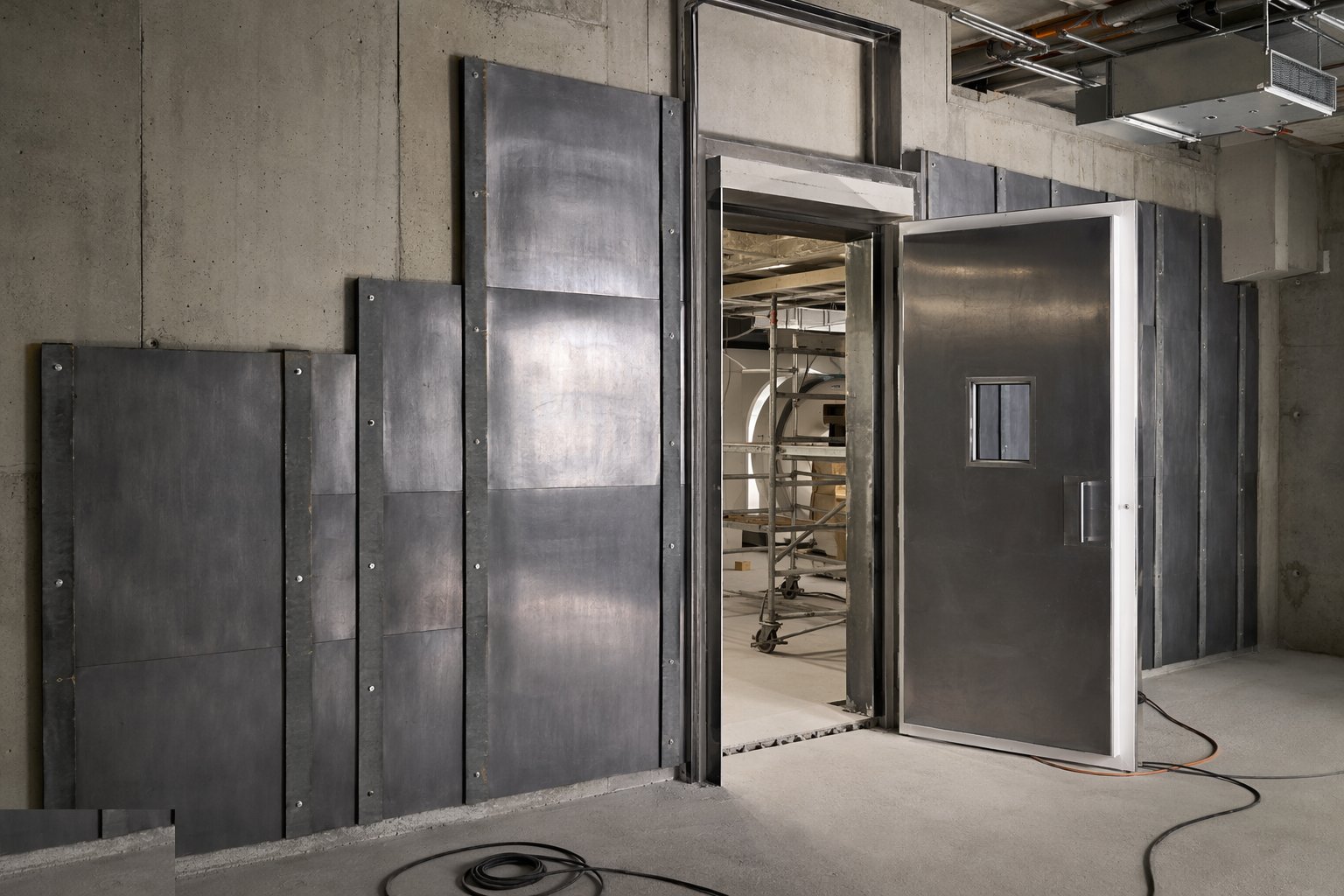 Install lead lining with lapped joints — Radiation Shielding & Imaging Suites, step 3