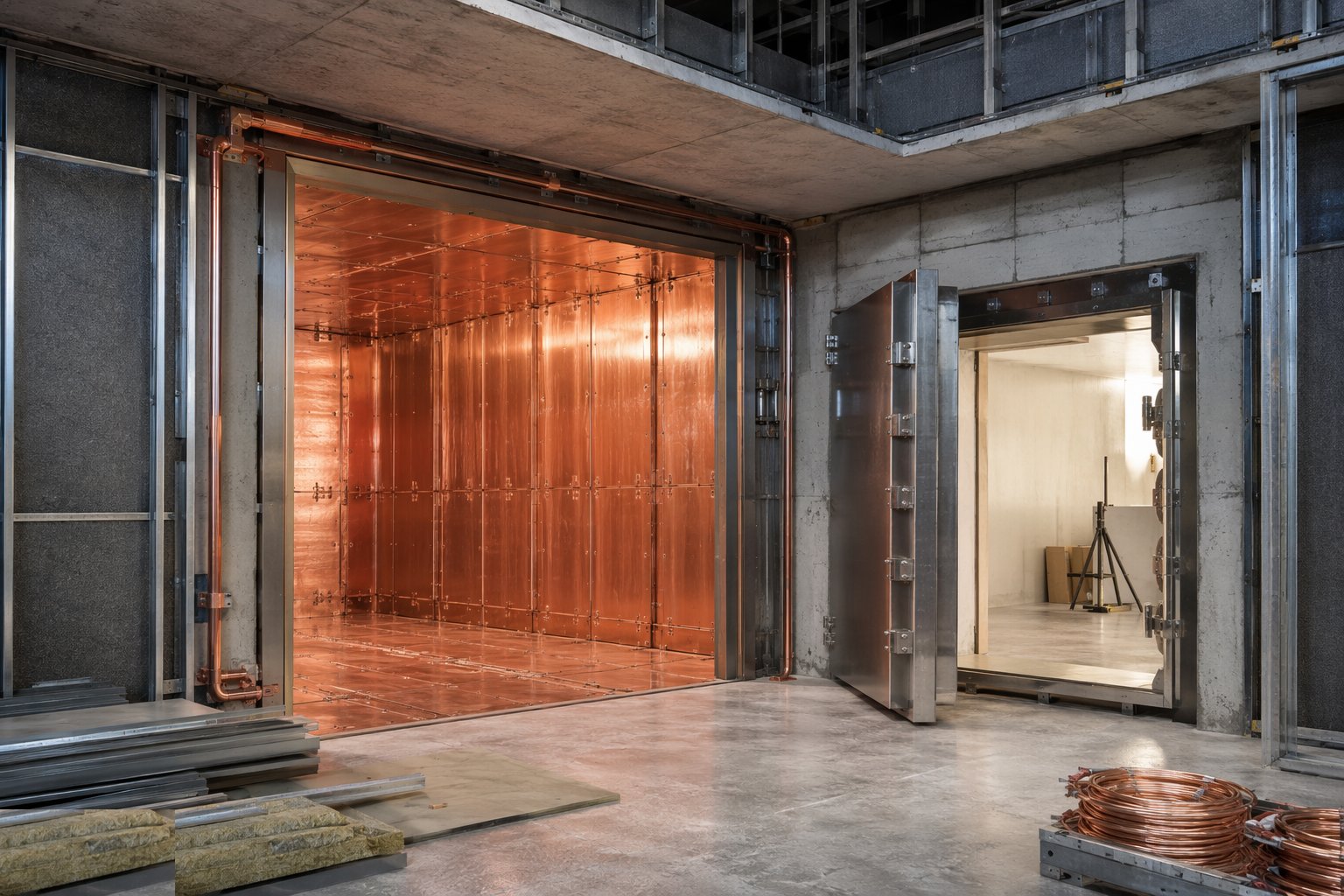 Build the MRI Faraday cage and quench route — Radiation Shielding & Imaging Suites, step 4
