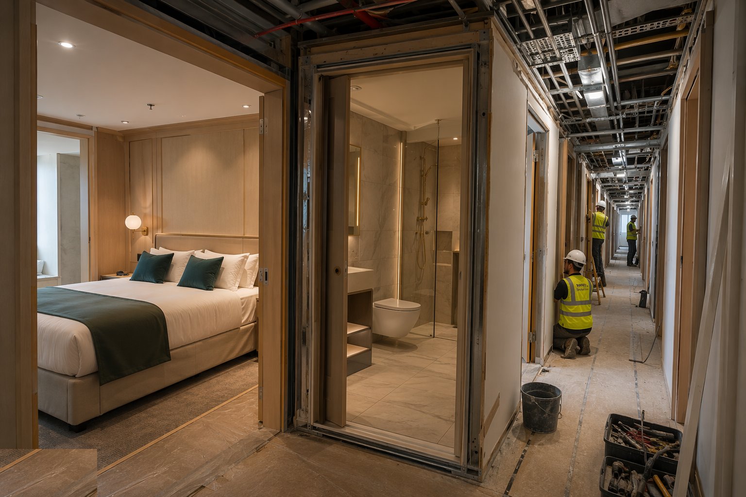 Fit the room: finishes, joinery and doors — Hotel Bedroom Fit-Out & FF&E, step 4