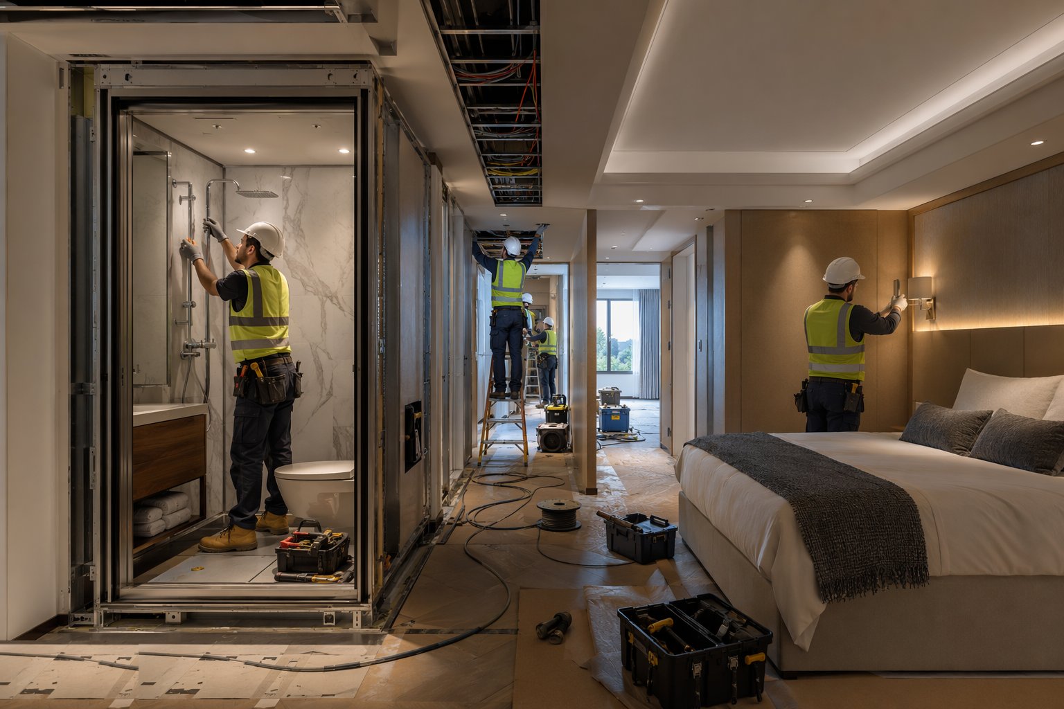 Second fix and room commissioning — Hotel Bedroom Fit-Out & FF&E, step 5