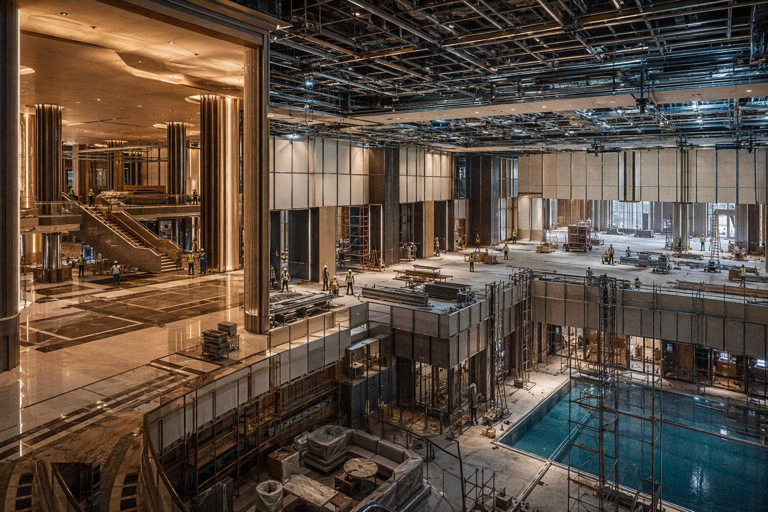 Engineer the ballrooms: divisible walls, rigging and services — Hotel Public Areas & Leisure Facilities, step 3