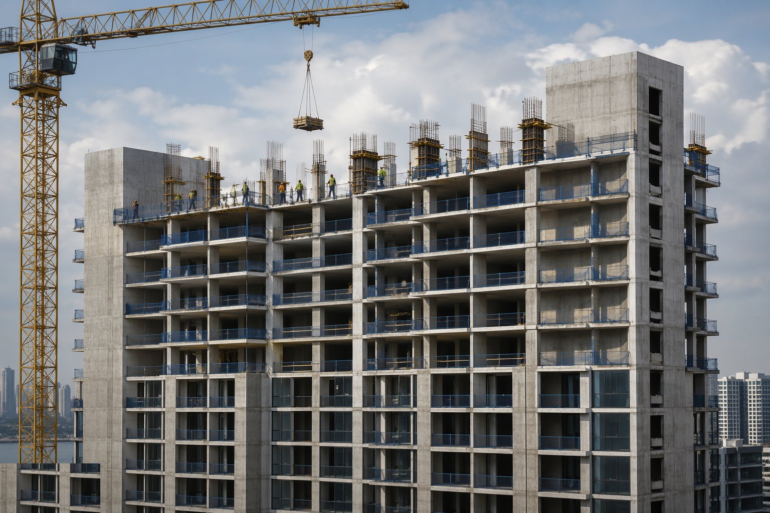 Build the frame on the repeating cycle — Hotel Structure & Envelope, step 2