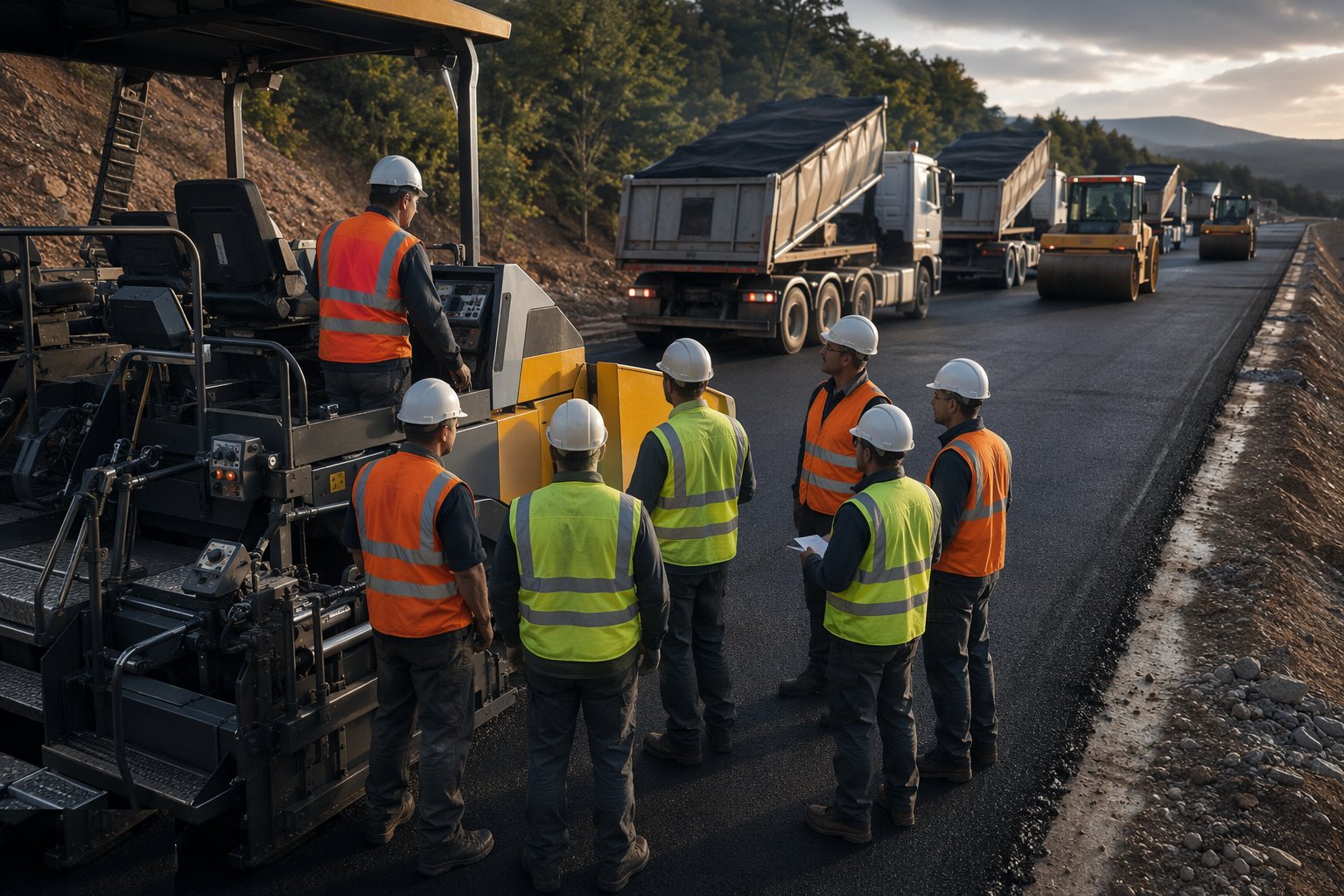 Plan the paving operation — Asphalt Surfacing — Binder & Surface Course, step 1