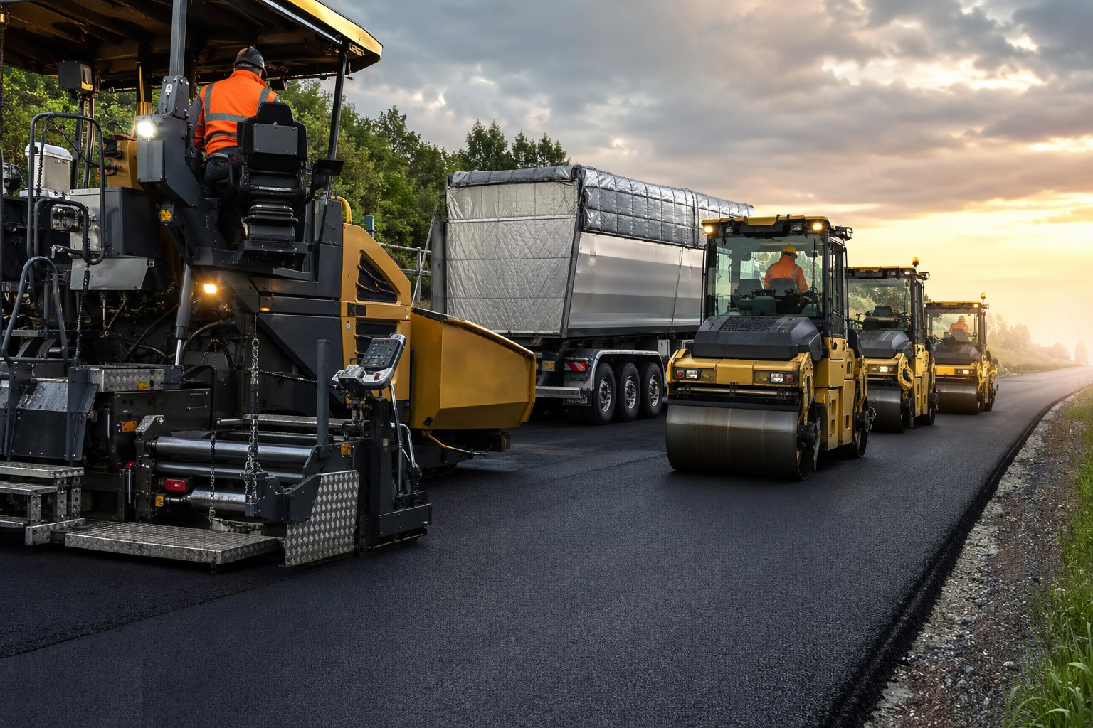 Compact within the temperature window — Asphalt Surfacing — Binder & Surface Course, step 5