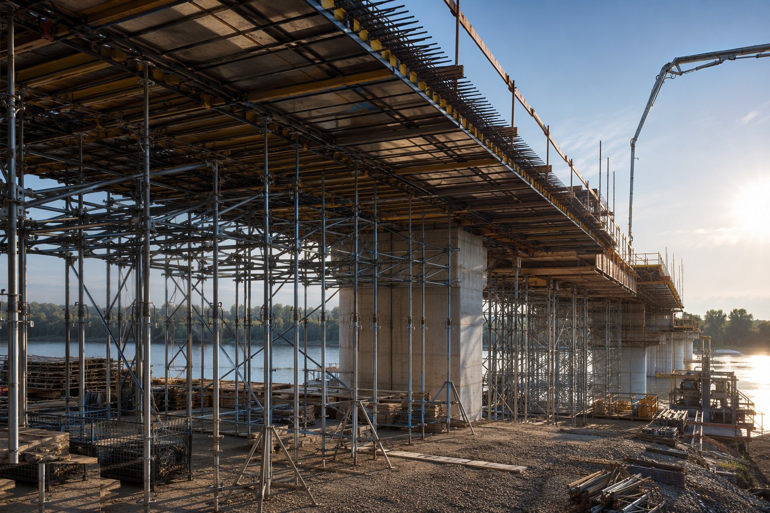 Design, erect and check the falsework and formwork — Bridge Deck Construction, step 2