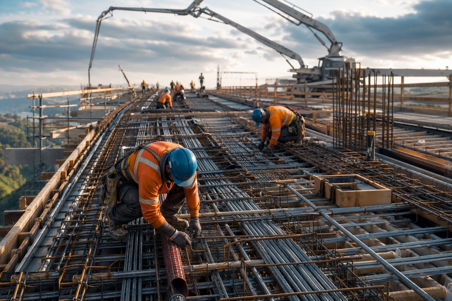 Fix reinforcement, ducts and embedded items — Bridge Deck Construction, step 3