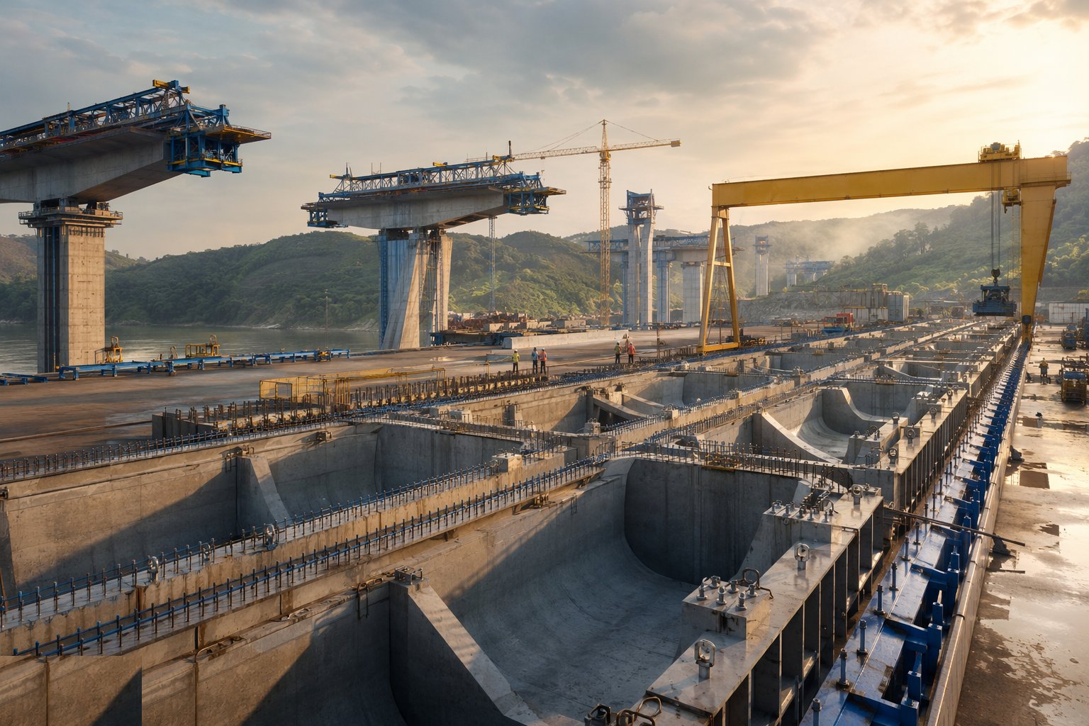 Prepare the yard, casting cell or assembly bed — Bridge Erection Methods, step 2