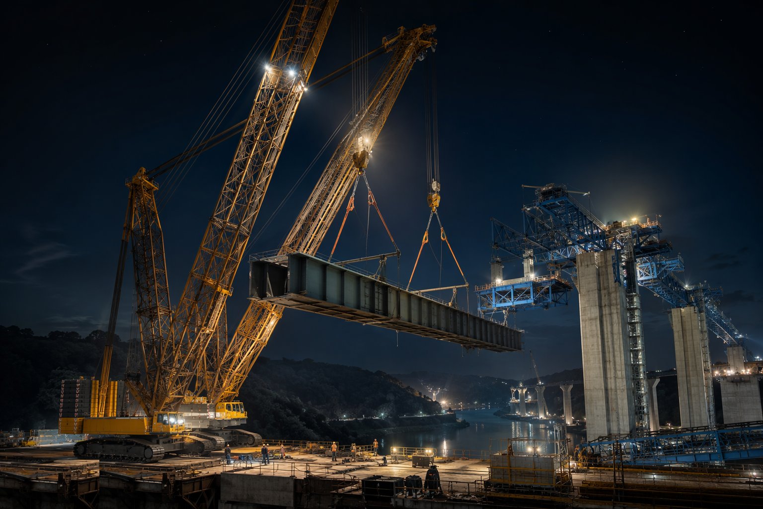 Plan and execute the heavy lifts — Bridge Erection Methods, step 5