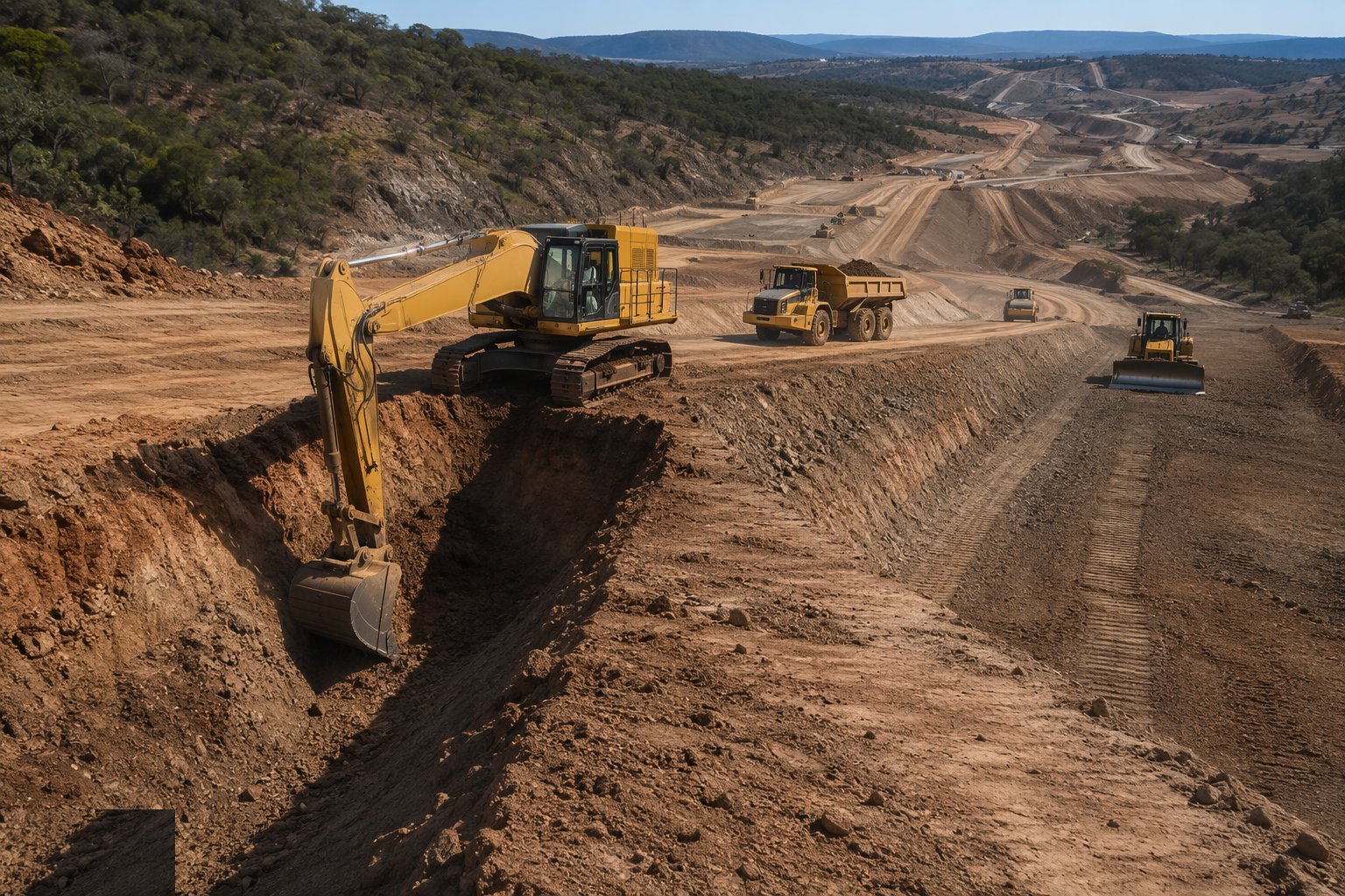 Drainage first: cut-off and slope drains — Bulk Earthworks — Cuttings & Embankments, step 3