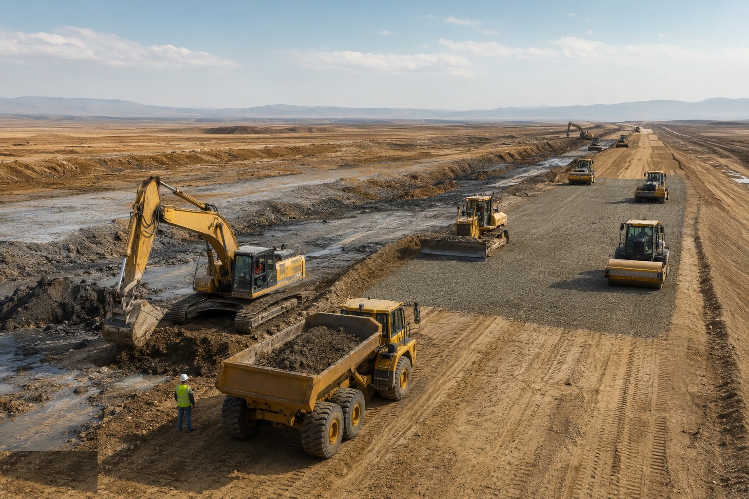 Deal with soft spots, sabkha and groundwater — Bulk Earthworks — Cuttings & Embankments, step 6