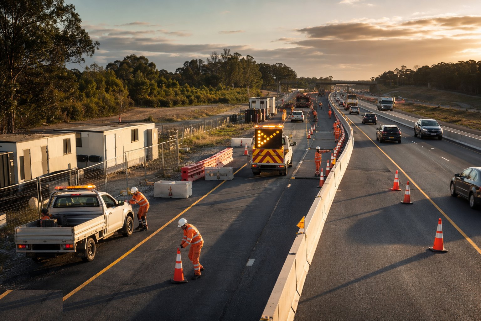 Install the temporary traffic management — Corridor Access & Enabling Works, step 3
