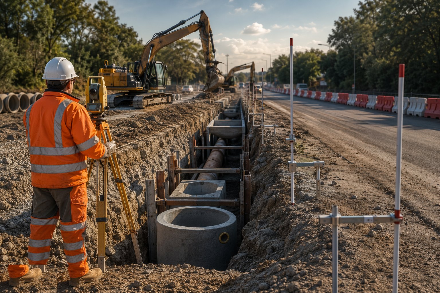 Set out the runs from the drainage schedules — Drainage & Utility Corridors, step 1