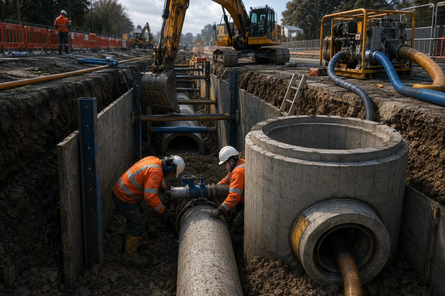 Connect, commission and record as-builts — Drainage & Utility Corridors, step 8