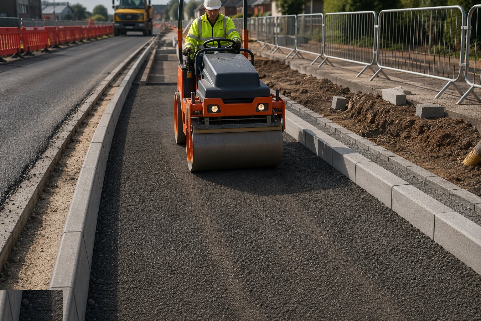 Build the footway formation and sub-base — Kerbs, Footways & Road Furniture, step 4