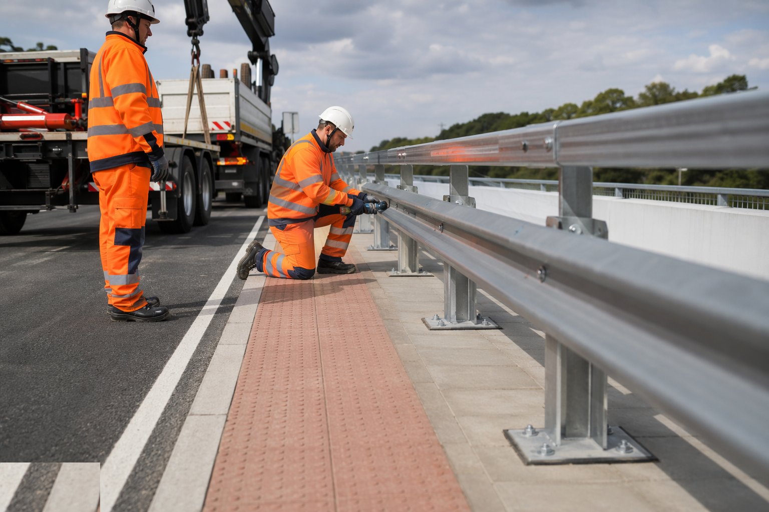 Install the restraint systems and furniture — Kerbs, Footways & Road Furniture, step 6