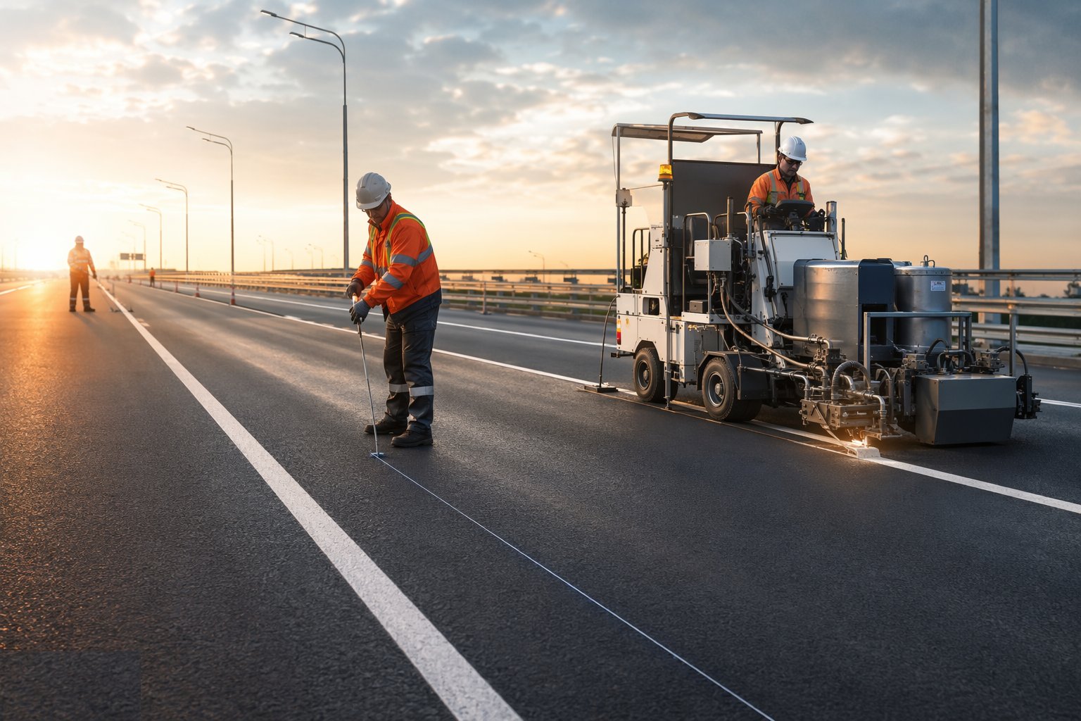Prepare the surface and apply the markings — Road Markings, Signage & Lighting, step 3