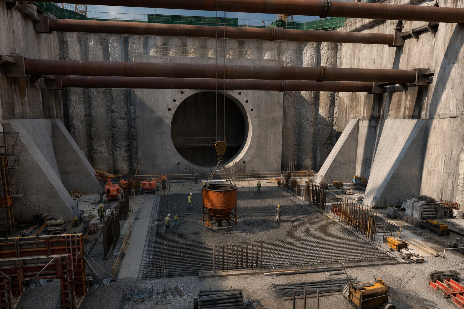 Cast the base slab and form the TBM eye — Shafts & Portals, step 5