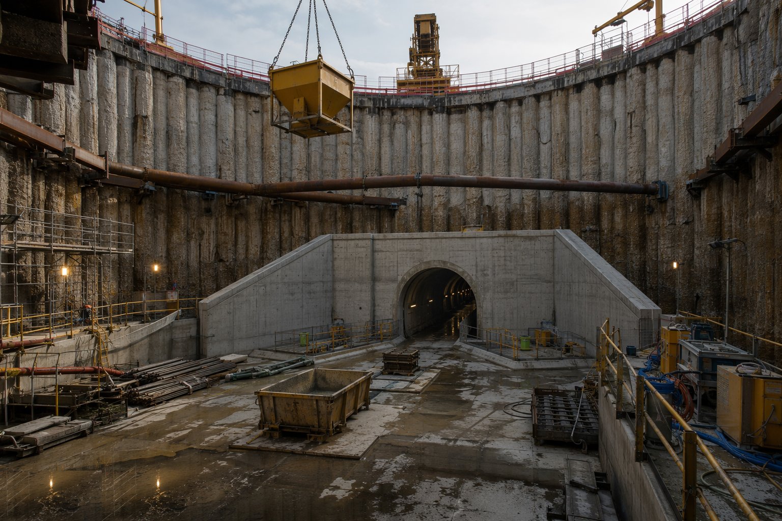 Build the headworks and portal structures — Shafts & Portals, step 6
