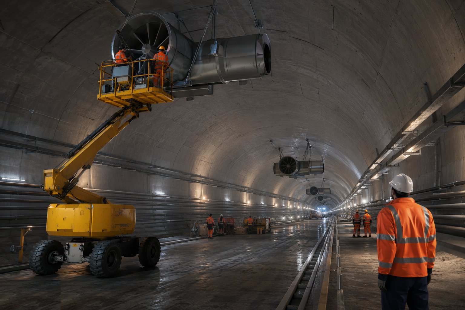 Install the ventilation and smoke control — Tunnel Fit-out — Drainage, Ventilation & M&E, step 4