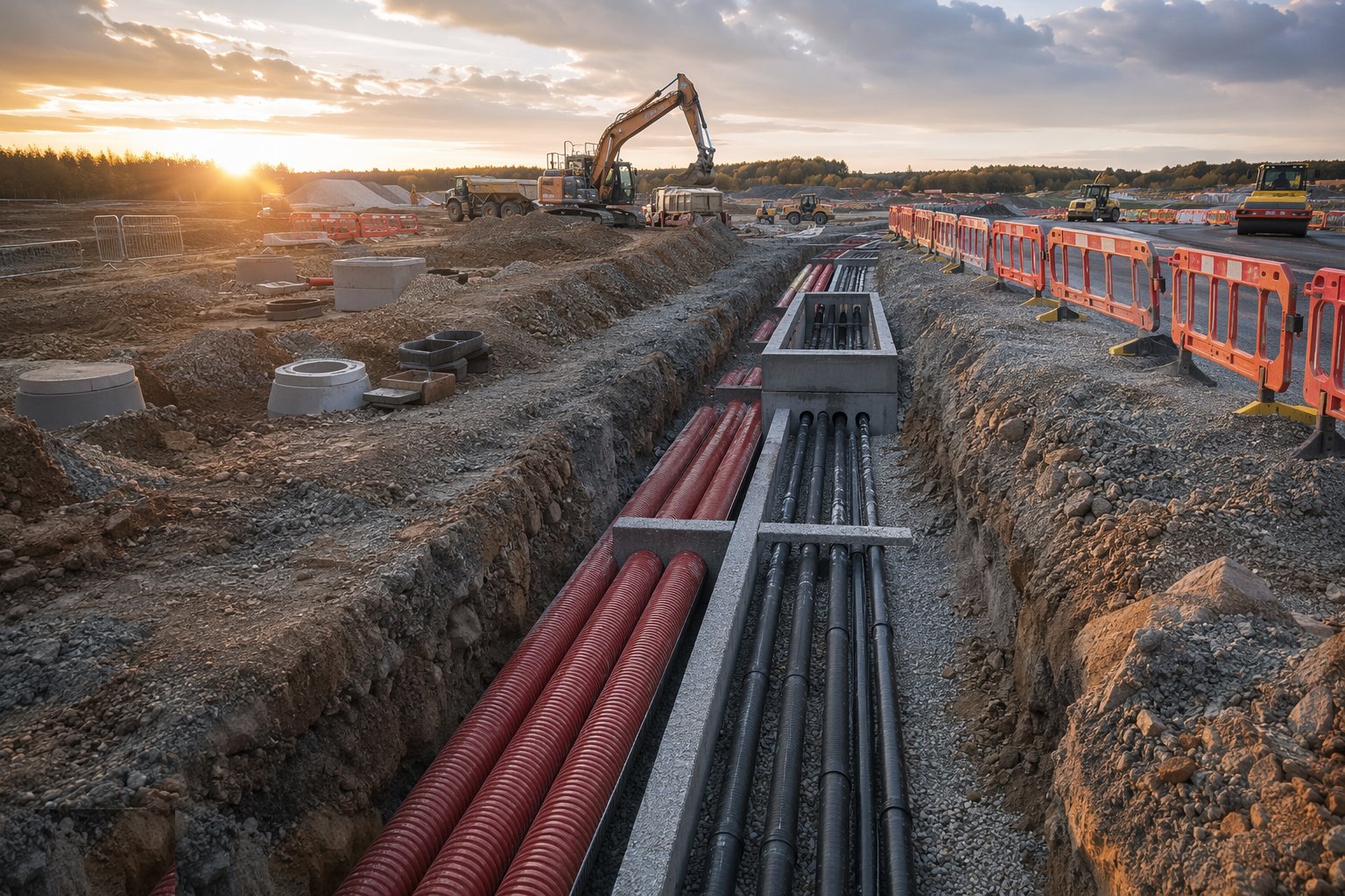 Install the mains services corridors — Development Infrastructure & Enabling Works, step 4