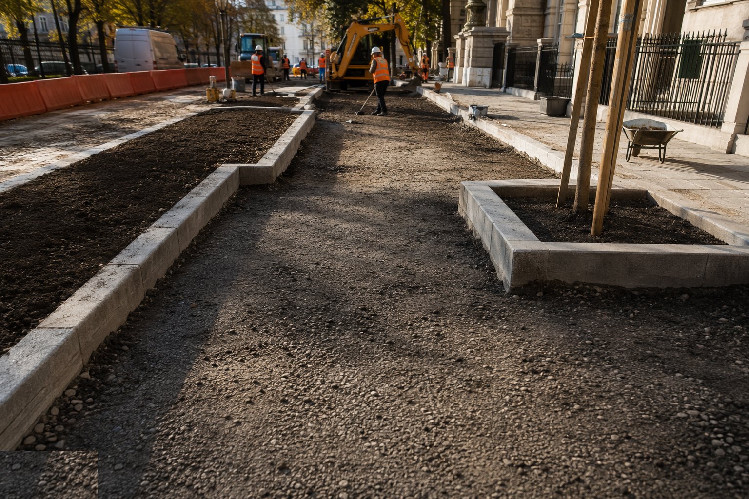 Prepare the formation and sub-base — Hard Landscaping & Public Realm, step 1