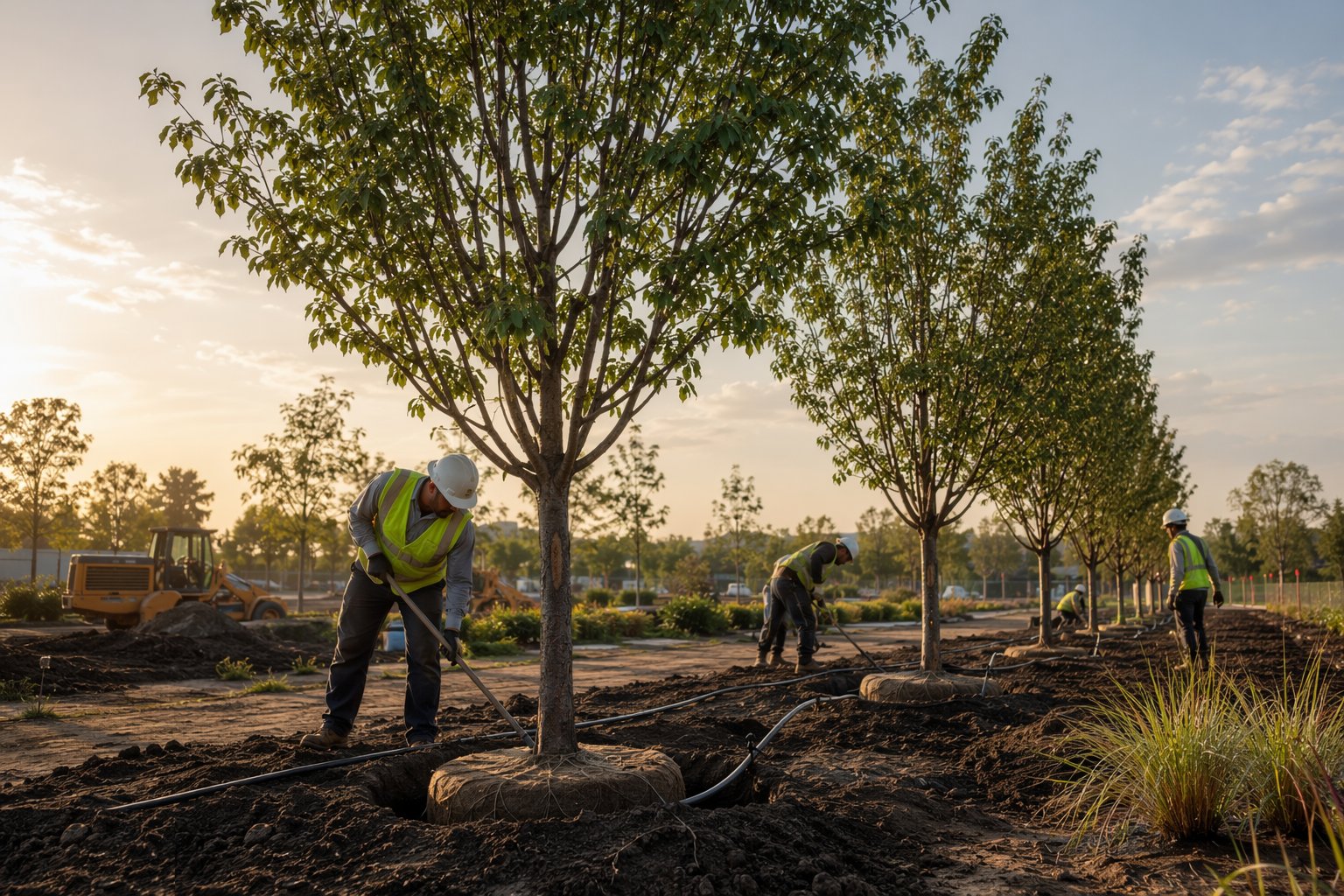 Set out and plant the trees — Soft Landscaping & Planting, step 3