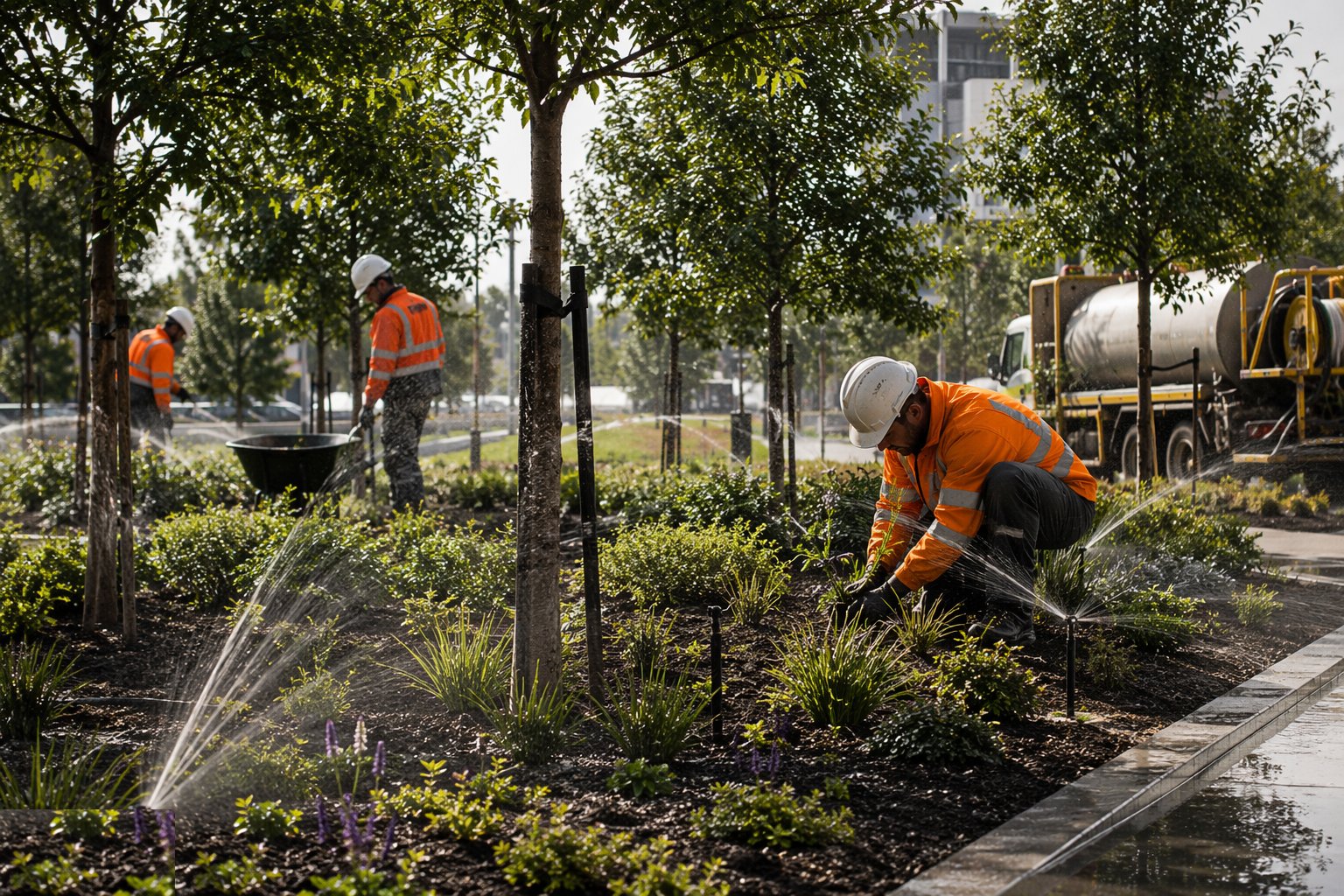 Maintain through the establishment period — Soft Landscaping & Planting, step 7