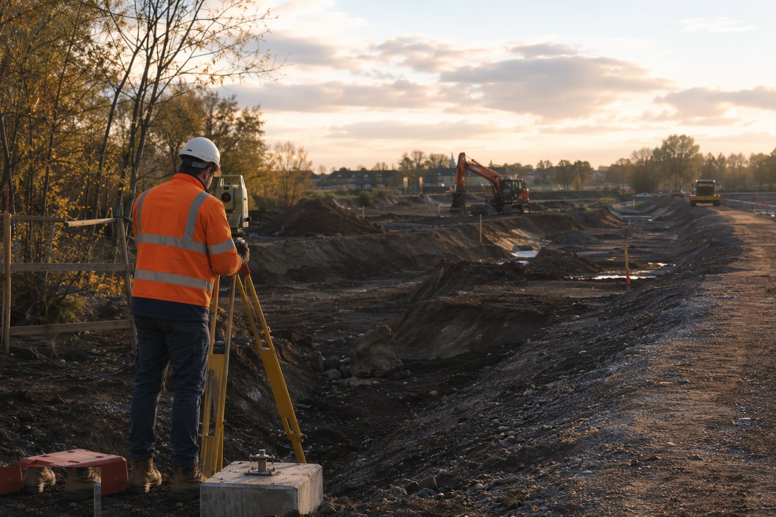 Set out and excavate the features — SuDS & Blue-Green Infrastructure, step 1